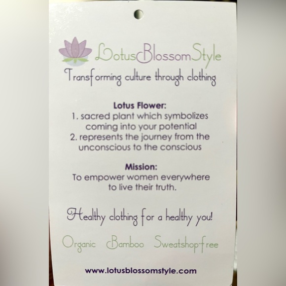 Lotus Blossom Style Bamboo & Organic Cotton Long Sleeve. Small NEW. - Picture 14 of 15